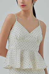 [B1F1] Katniss Polka Dots Peplum Top