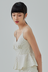 [B1F1] Katniss Polka Dots Peplum Top