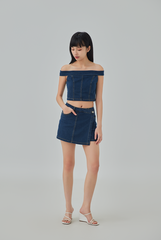 [B1F1] Naomi Off-Shoulder Crop Top