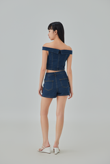 [B1F1] Naomi Off-Shoulder Crop Top
