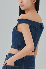 [B1F1] Naomi Off-Shoulder Crop Top