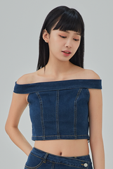 [B1F1] Naomi Off-Shoulder Crop Top