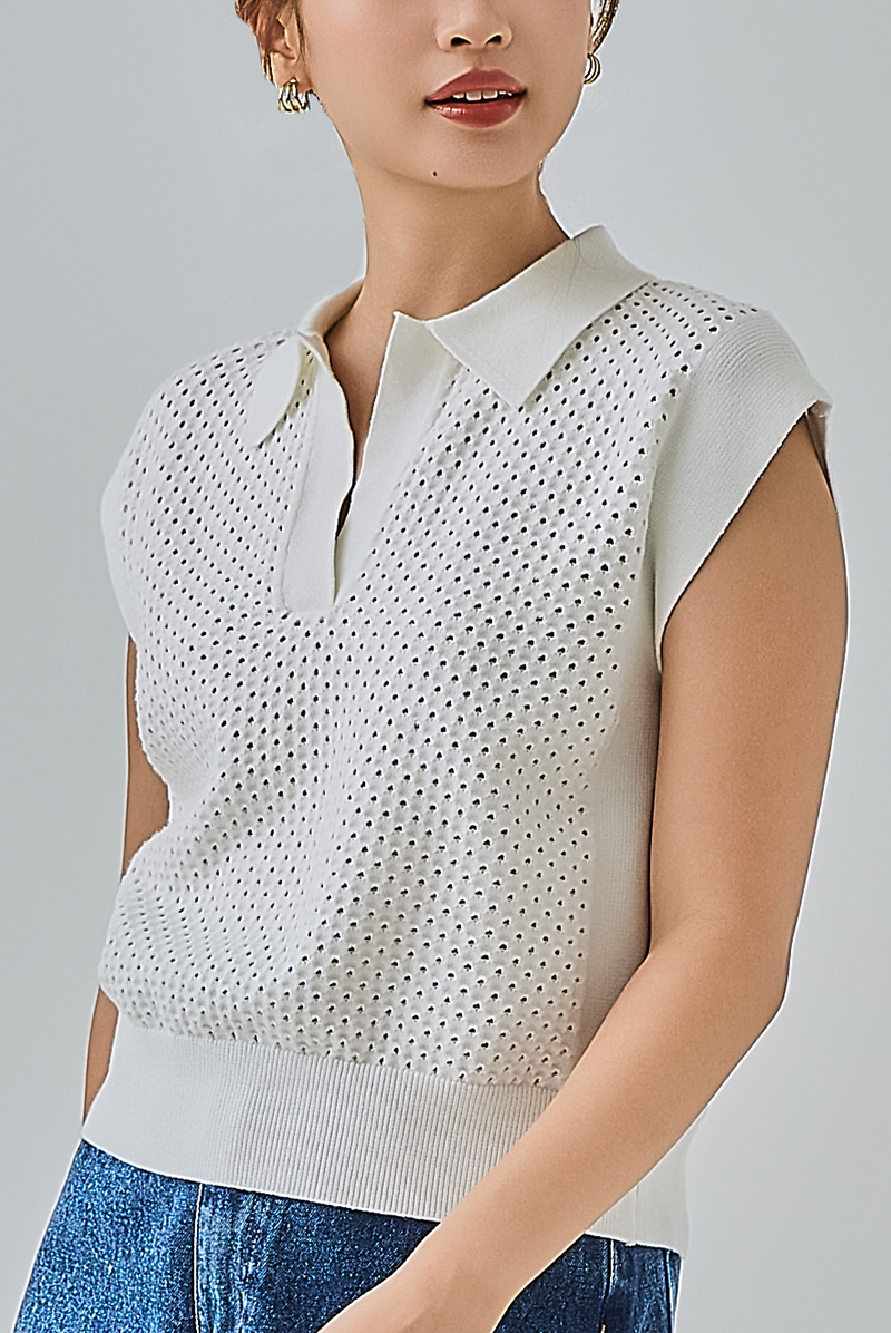 Scottie Johnny Collar Knit Top