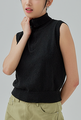 Taffy Quarter Zip Collar Top