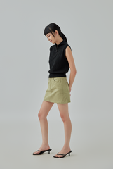 Taffy Quarter Zip Collar Top