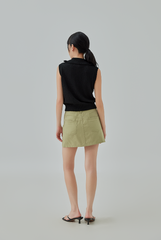 Taffy Quarter Zip Collar Top