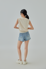 Taffy Quarter Zip Collar Top