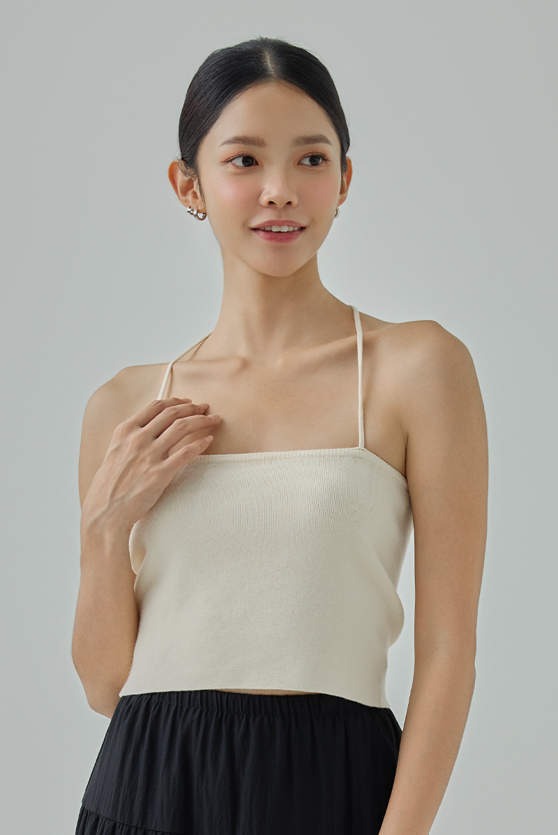 Brily Knitted Halter Tube Top