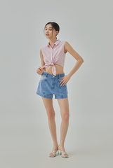 Alodie Front Tie Sleeveless Shirt