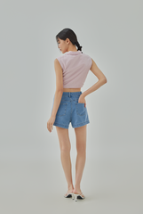 Alodie Front Tie Sleeveless Shirt