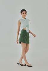 Alodie Front Tie Sleeveless Shirt