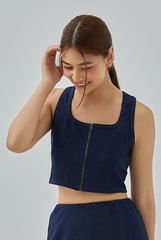 Alyssa Denim Jersey Racerback Top