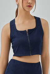 Alyssa Denim Jersey Racerback Top