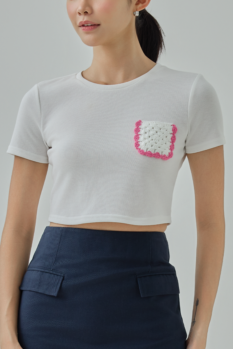 Kelly Crocheted Pocket Baby Tee