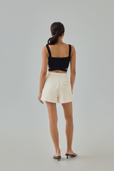 Hazelle Cross-Strap Knit Crop Top