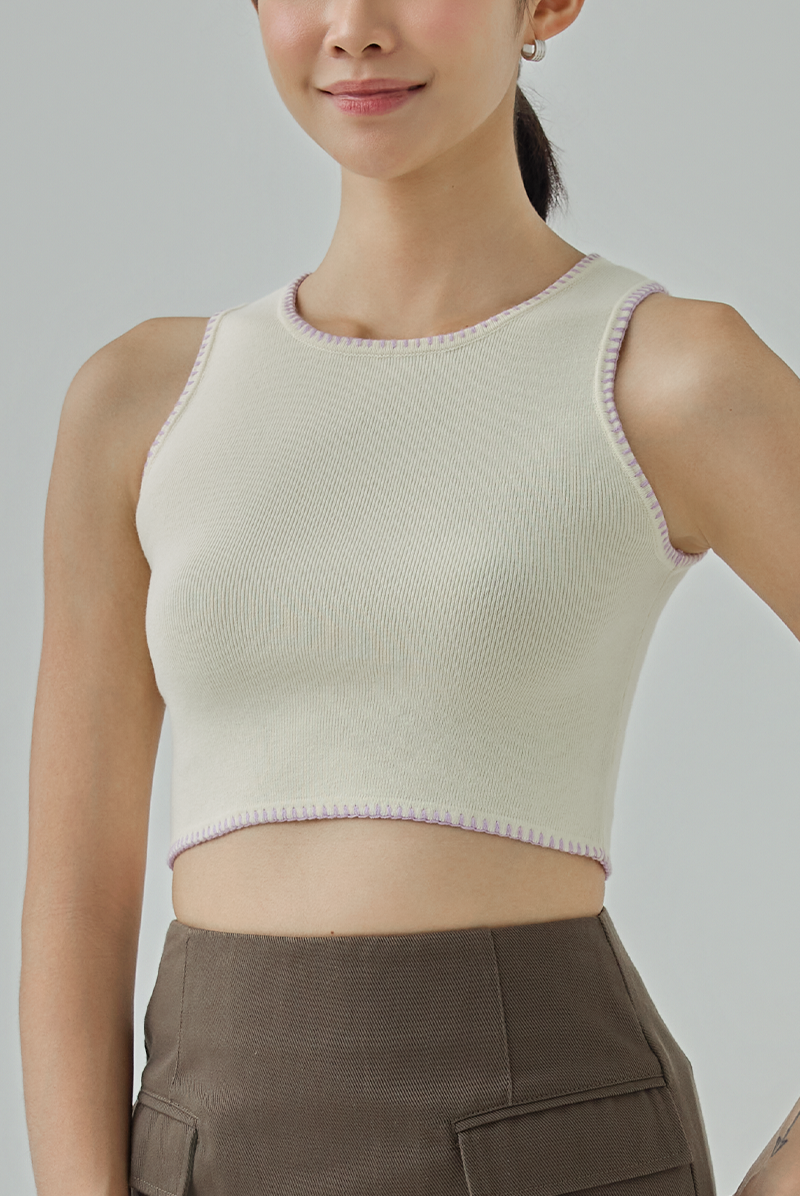 Liz Contrast Knit Tank Top