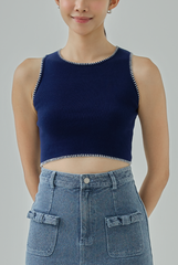 Liz Contrast Knit Tank Top