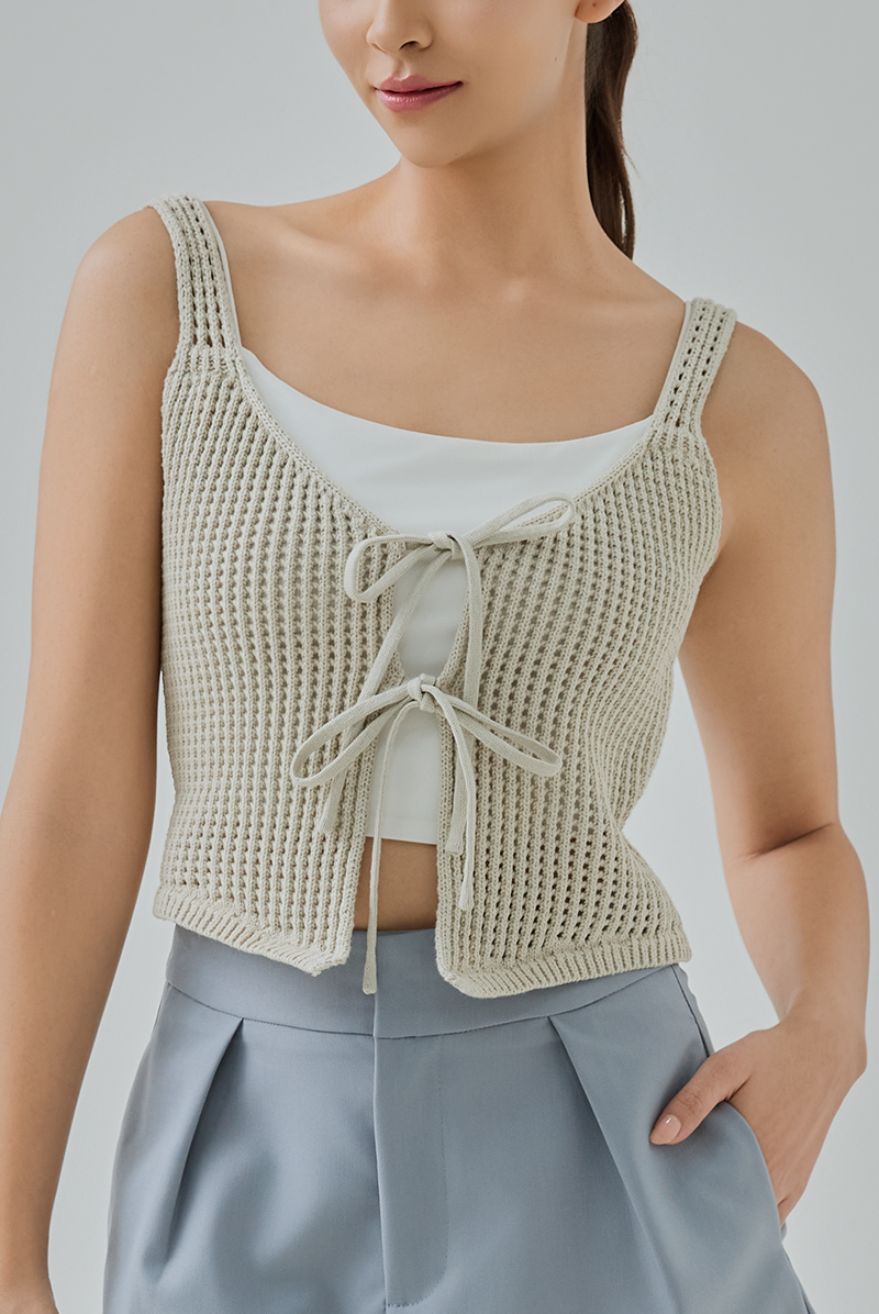 Ella Knitted Tie Vest Top