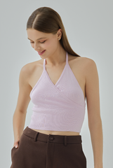Chloelle Halter Knit Crop Top