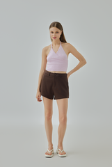 Chloelle Halter Knit Crop Top