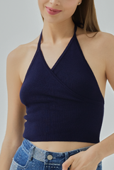 Chloelle Halter Knit Crop Top
