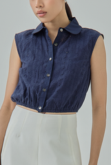Elisa Eyelet Crop Blouse