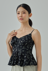 Baily Padded Printed Fit And Flare Top