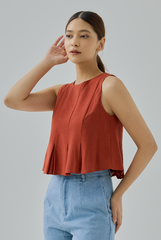 Jeanna Pleated Hem Sleeveless Top