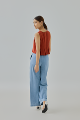 Jeanna Pleated Hem Sleeveless Top