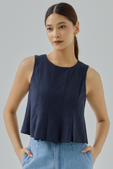 Jeanna Pleated Hem Sleeveless Top