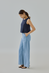Jeanna Pleated Hem Sleeveless Top