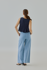 Jeanna Pleated Hem Sleeveless Top