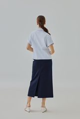 Aubrielia Pinstripes Tie-Front Shirt