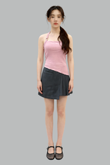 Ellie Ribbed Padded Asymmetrical Halter Top