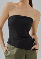 Ellie Ribbed Padded Asymmetrical Tube Top
