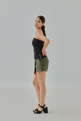 Ellie Ribbed Padded Asymmetrical Tube Top