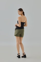Ellie Ribbed Padded Asymmetrical Tube Top