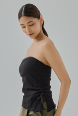 Ellie Ribbed Padded Asymmetrical Tube Top