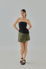 Ellie Ribbed Padded Asymmetrical Tube Top