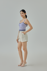 Solla Contrast-Knit Sleeveless Crop Top