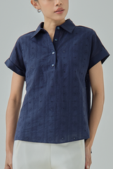 Vera Eyelet Collared Blouse
