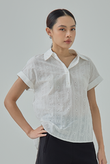 Vera Eyelet Collared Blouse