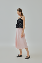 Mila Bow Print Front Tie Top