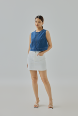 Mara Denim Back-Zip Top