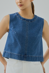 Mara Denim Back-Zip Top