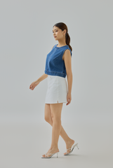 Mara Denim Back-Zip Top