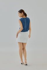 Mara Denim Back-Zip Top