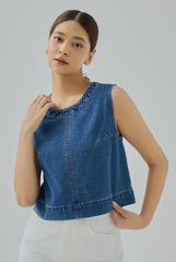 Mara Denim Back-Zip Top