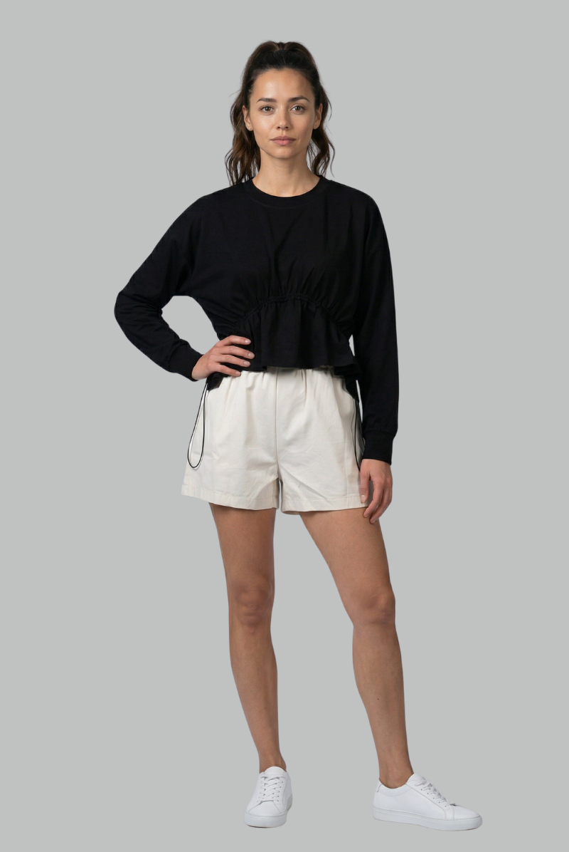 Mira Gathered Waist Pullover Top