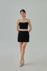 Ariana Padded Feather Crop Top